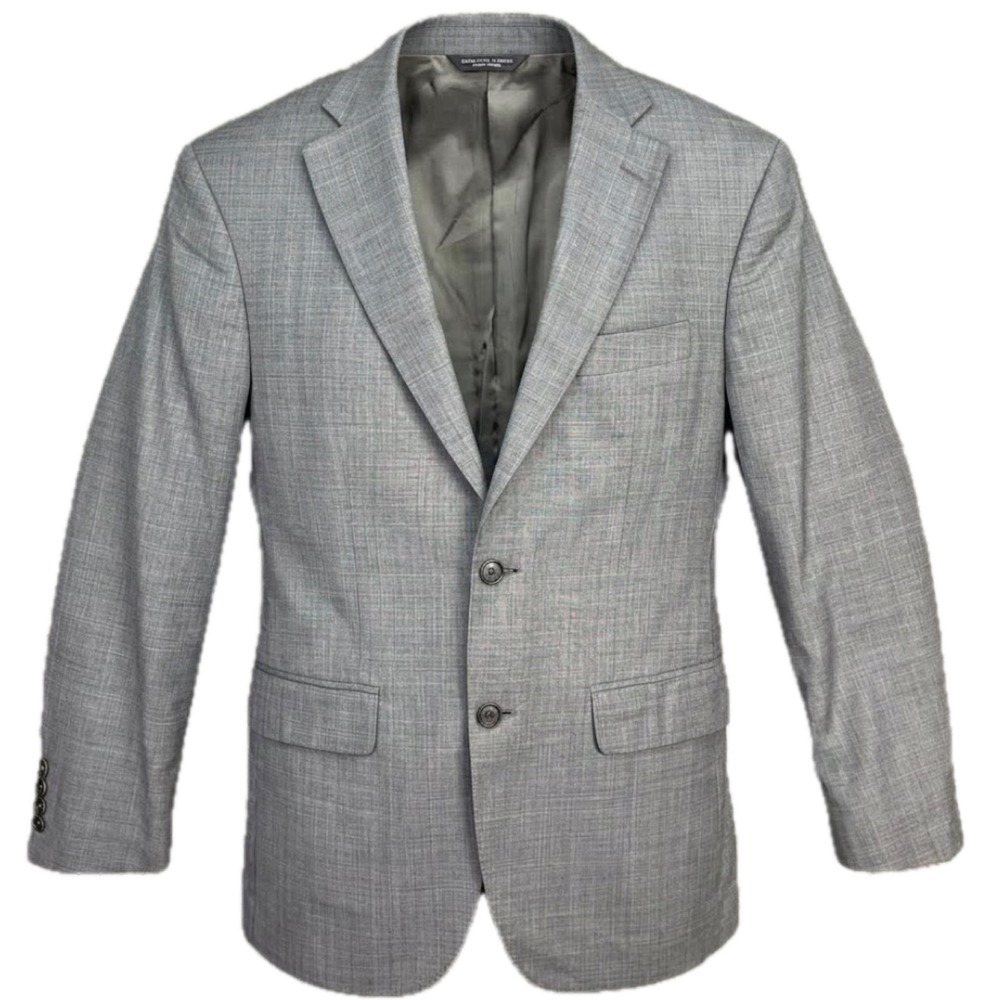 Saks Fifth Avenue Blazer Men 38S Grey Ermenegildo Zegna Wool Silk Modern Fit